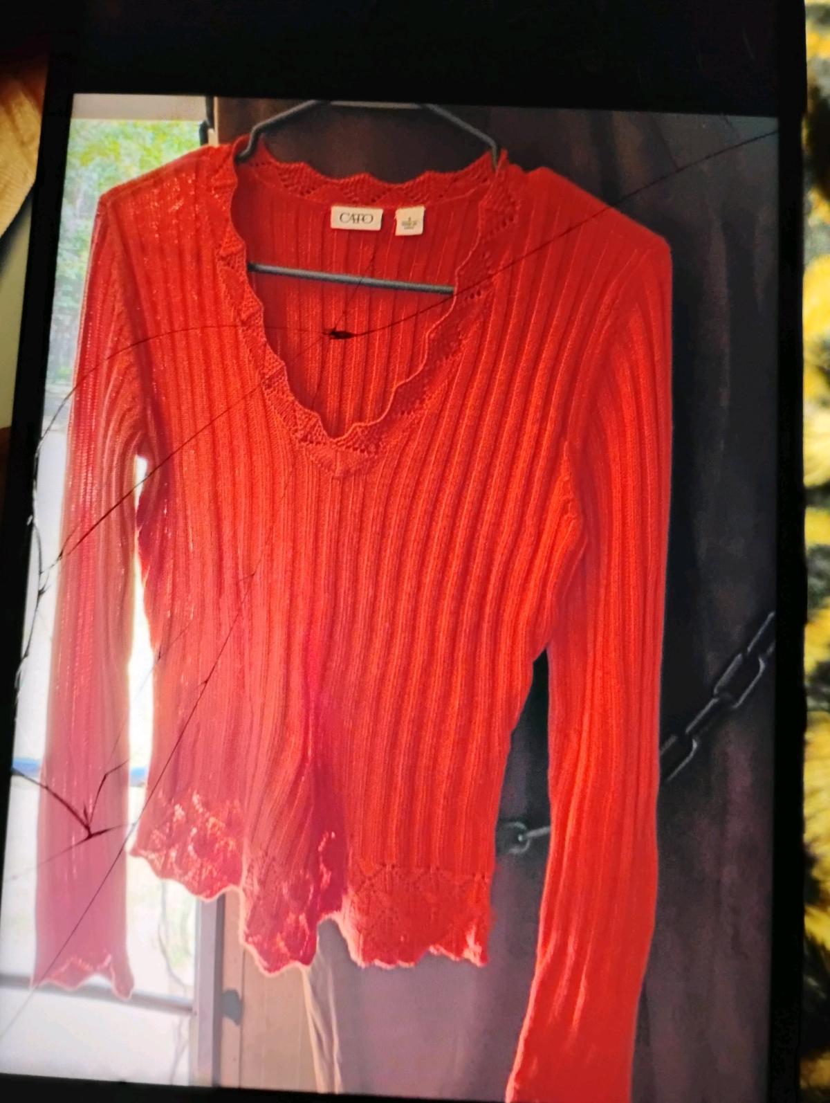 A Sexy Orange New Long Sleeve VNeck Top - Swansea, South Carolina - FleaMarketBay