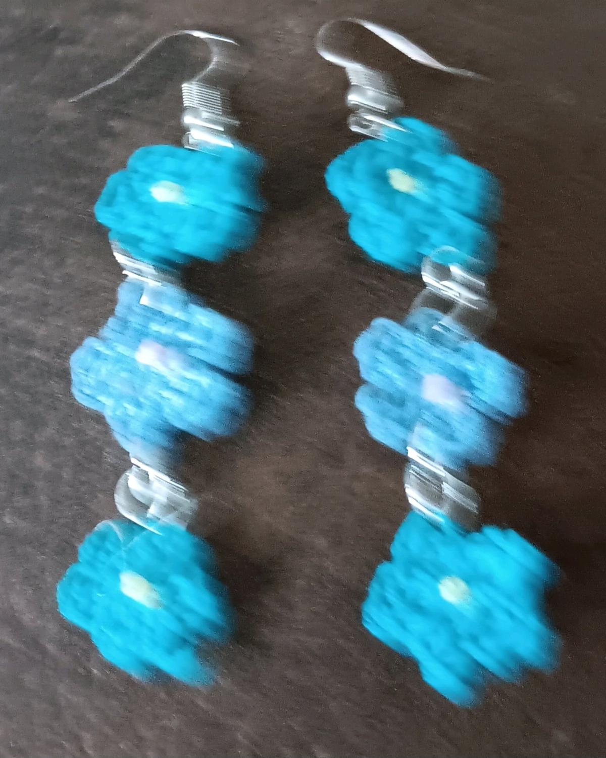 blue daisy earrings - Alicia, Arkansas - FleaMarketBay