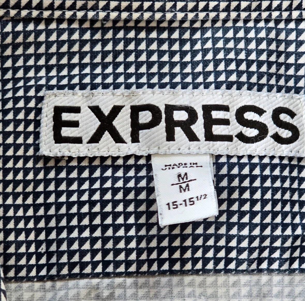 Express Shirt Mens Size Medium Black White Button Long Sleev - Garden Grove, California - FleaMarketBay