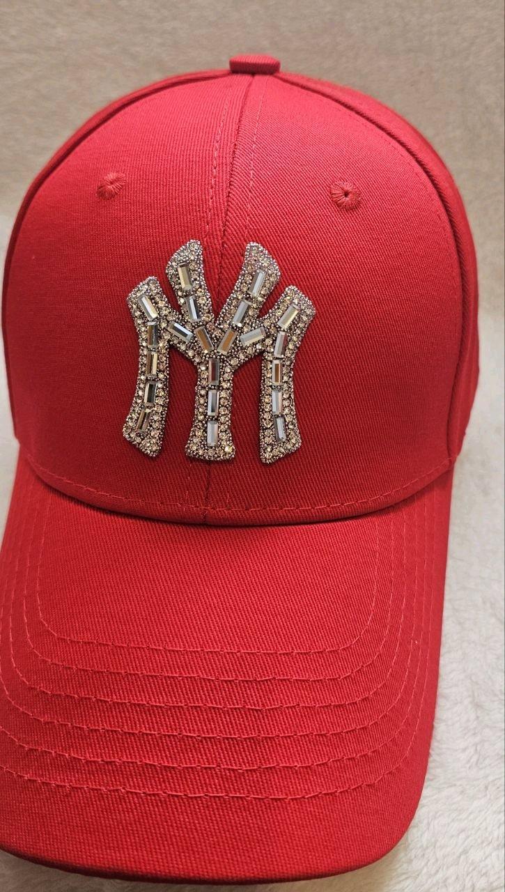 Stylish red fashion cap with shiny rhinestone design - Corona, New York - FleaMarketBay