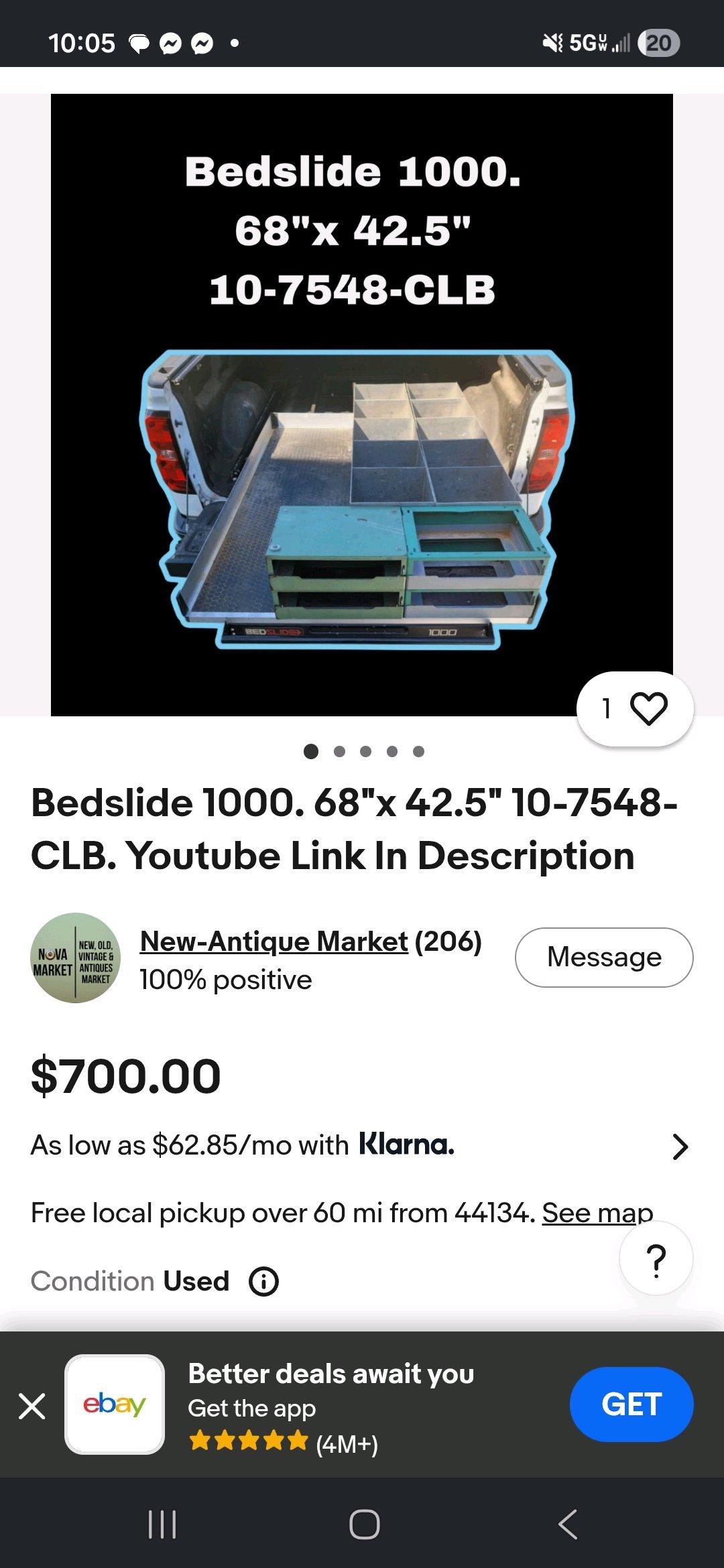 BEDSLIDE 1000CL 68X42inches - Painesville, Ohio - FleaMarketBay