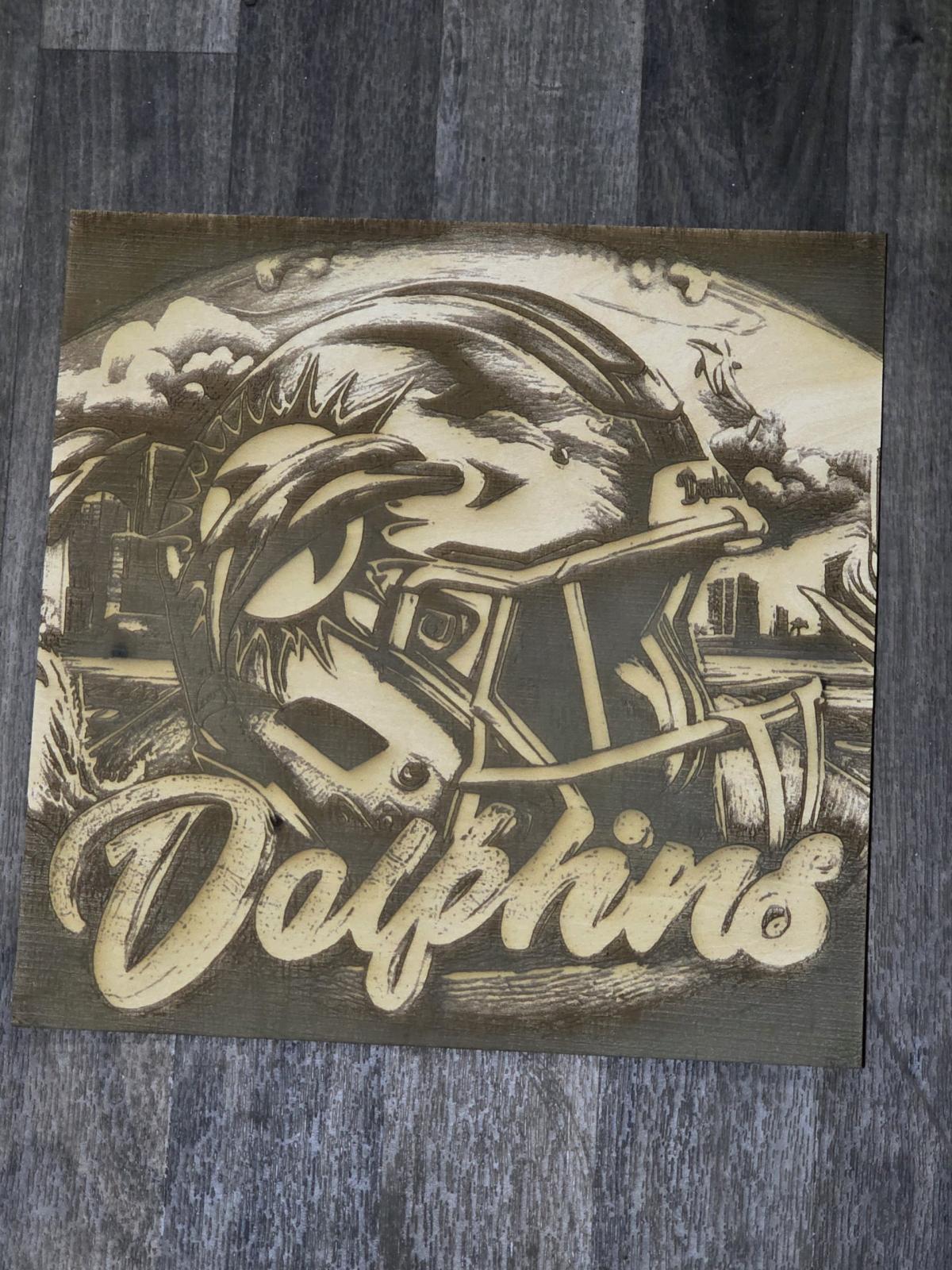 Miami Dolphins laser engraving - Miami, Florida - FleaMarketBay