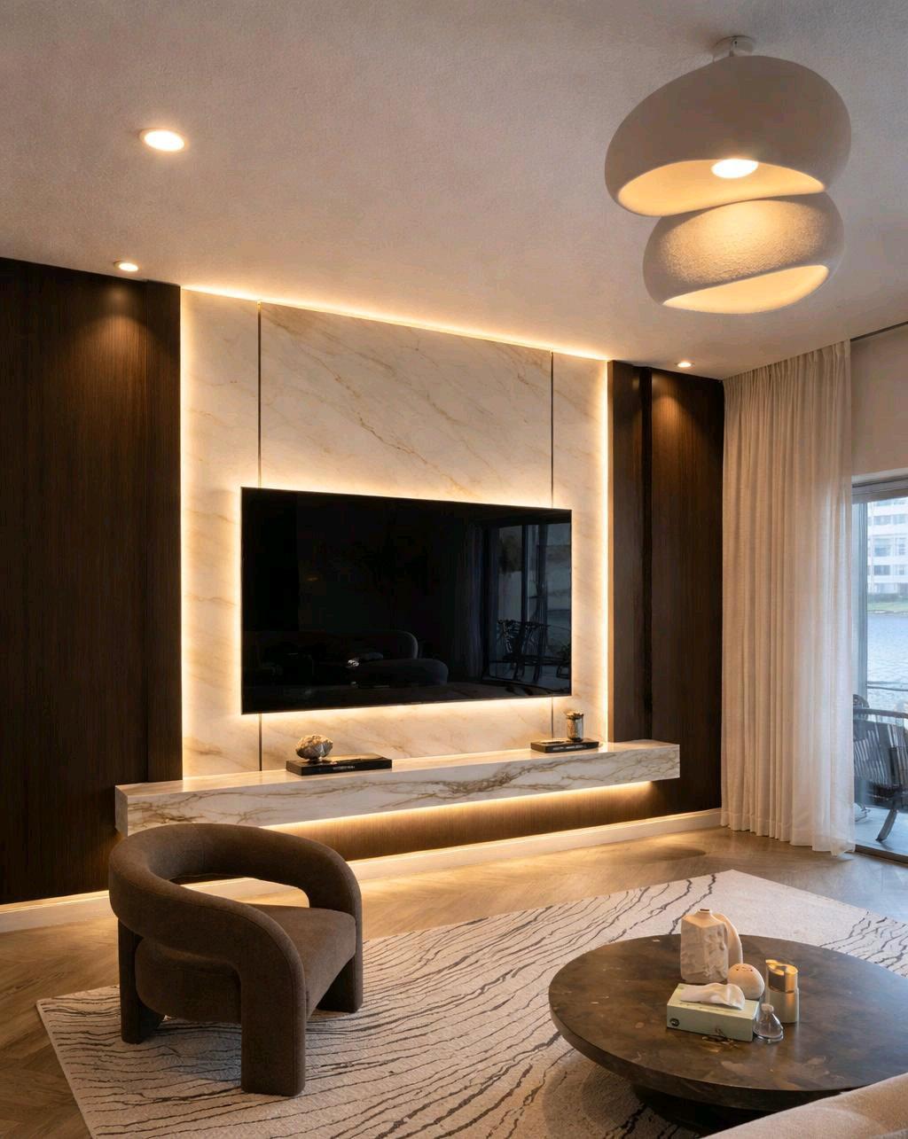 Custom TV Wall Design Fireplaces Wood Slat Stone Accent Wall - Hialeah, Florida - FleaMarketBay