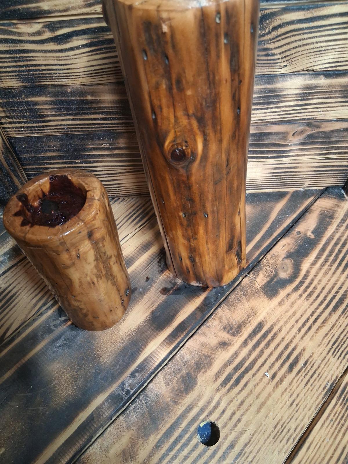 handcrafted tea light or candle cedar stand sold in pairs - Lexington, Kentucky - FleaMarketBay