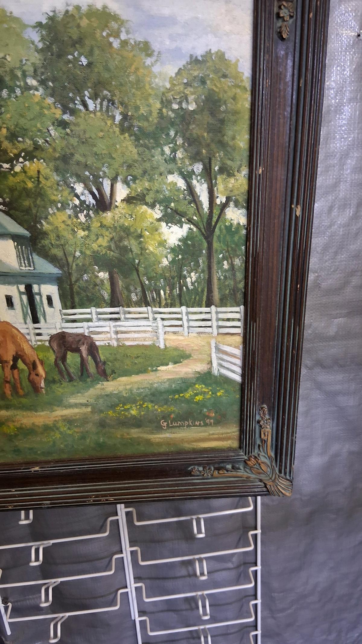 Original 1999 Oil on Canvas by Gary Lumpkins - Sweet Home, Arkansas - FleaMarketBay