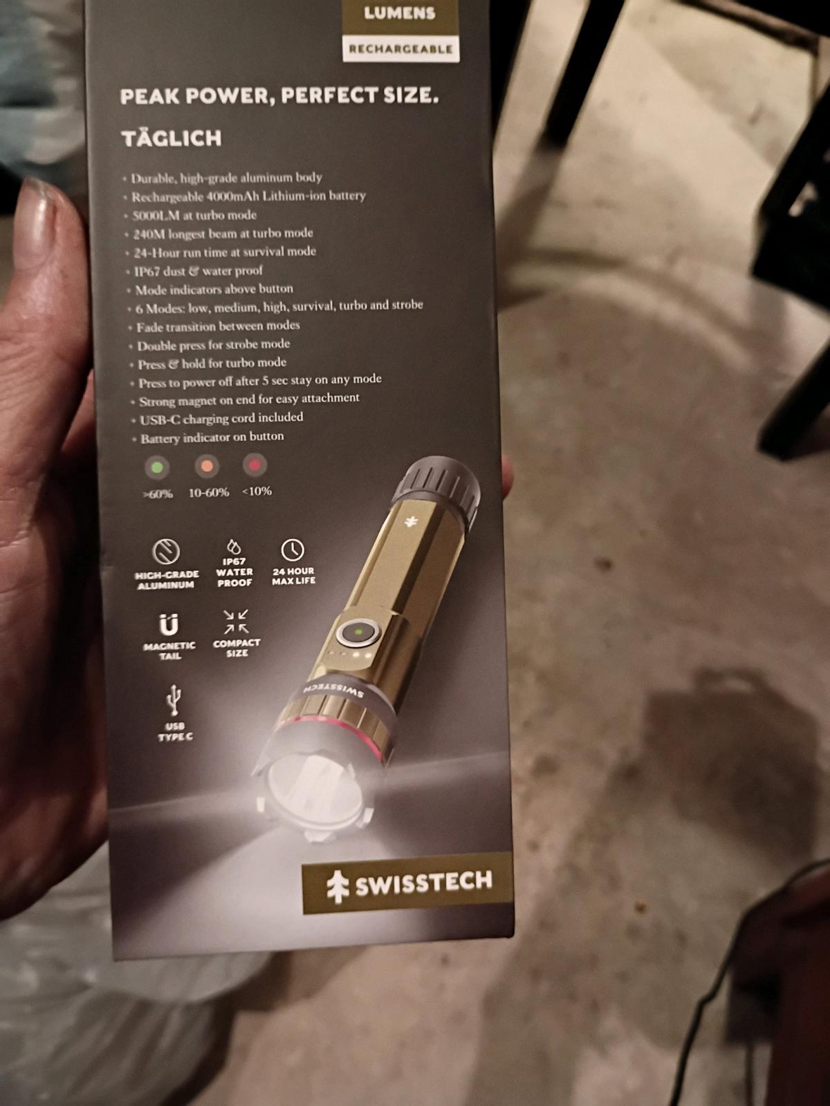 swiss tech rechargeable flash light - Palm Coast, Florida - FleaMarketBay