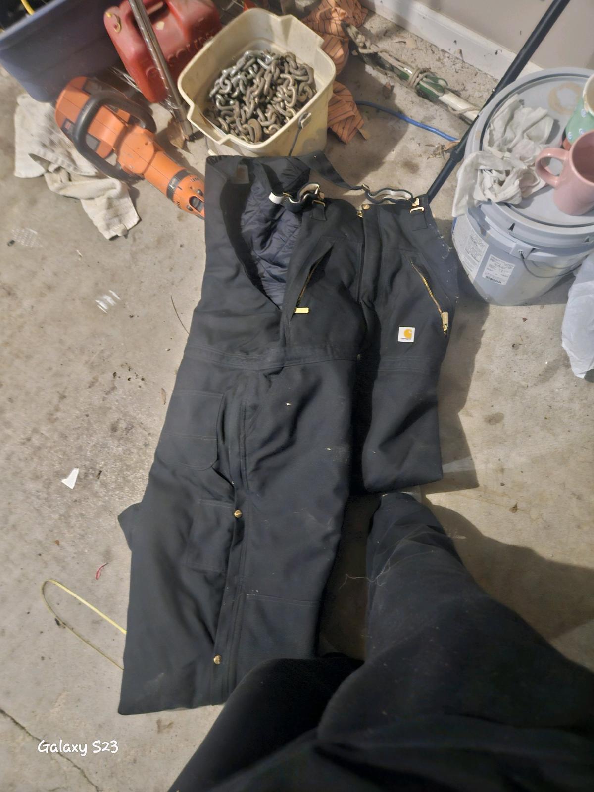 Vintage Carhartt R33 BLK Extremes Arctic Bib Overalls 1000D - Admire, Kansas - FleaMarketBay