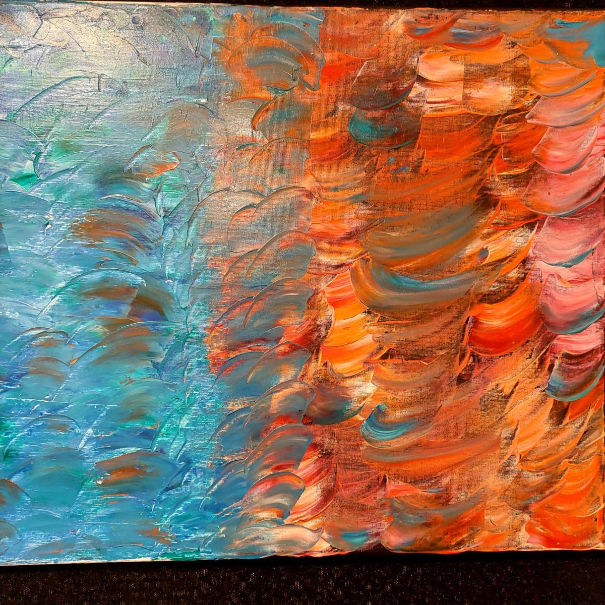 abstract painting Fire and Ice - Hillsboro, Oregon - FleaMarketBay