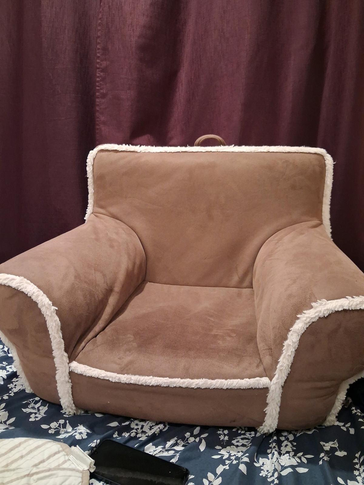 Brown Suede Pottery Barn Chair - Philadelphia, Pennsylvania - FleaMarketBay