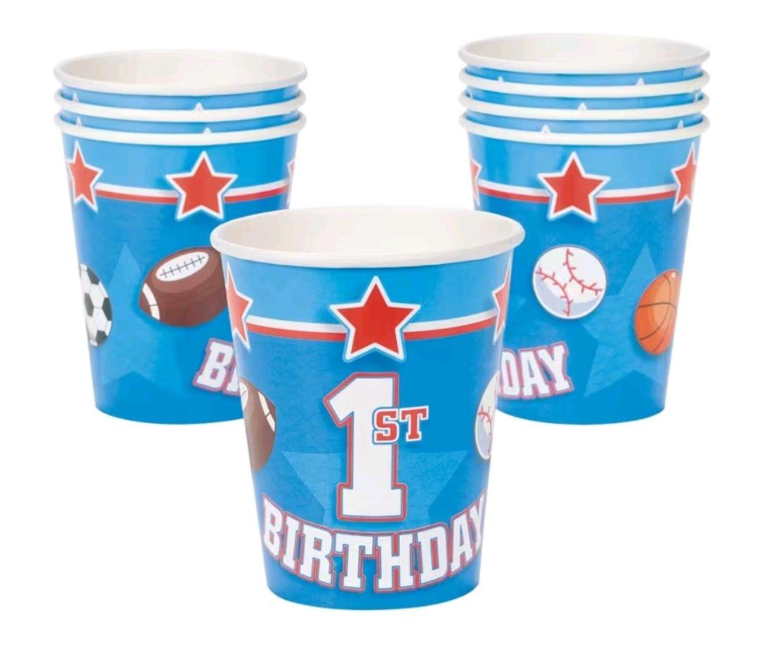 9 oz All Star 1st Birthday Ball Sports Disposable Paper Cups - Angleton, Texas - FleaMarketBay