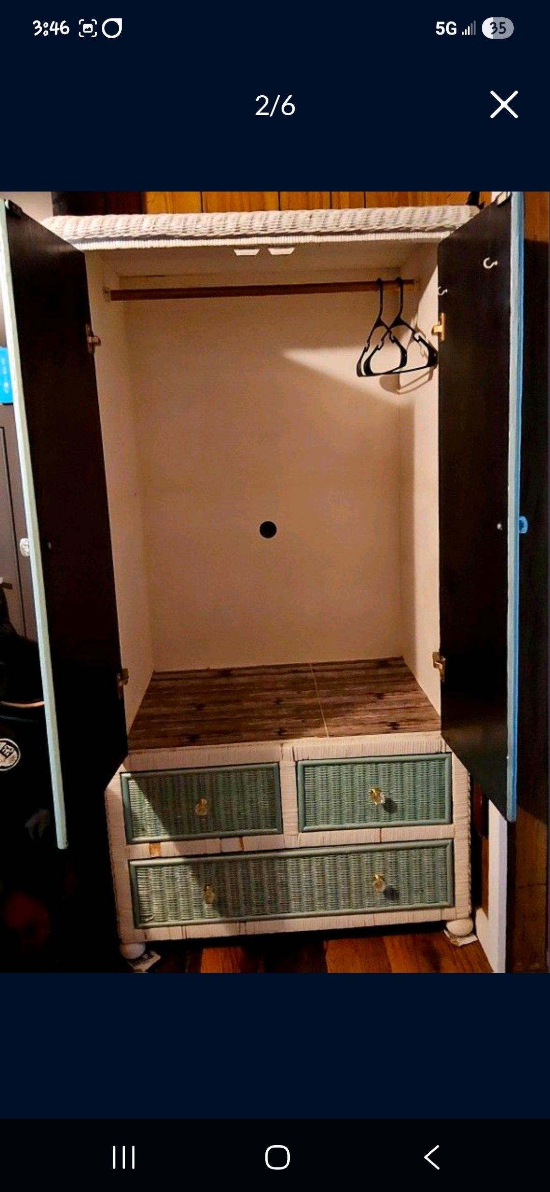 Wicker freestanding wardrobe closet - Dallas, Georgia - FleaMarketBay