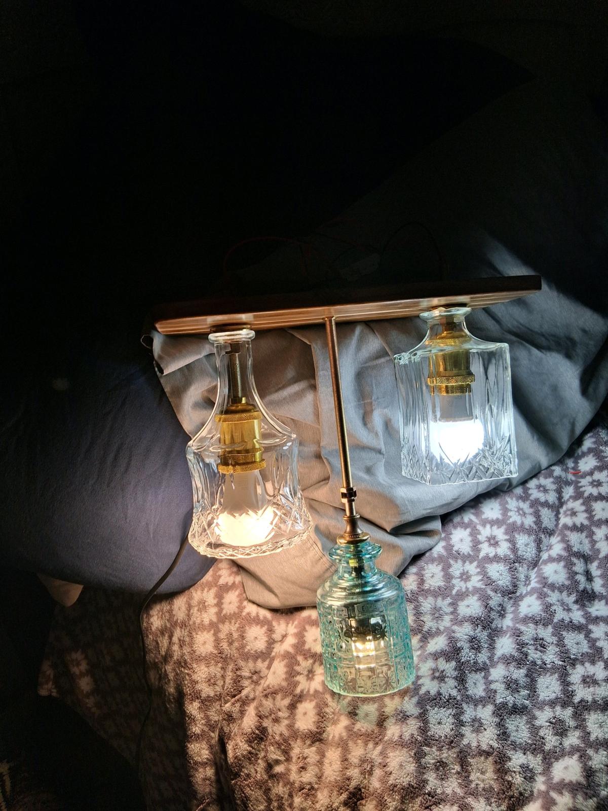 Custom Glass Bottle Elegant Light Fixture - Chino, California - FleaMarketBay