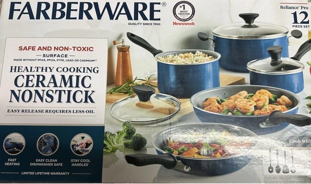 12pc Ceramic Nonstick Cookware - Elk Grove, California - FleaMarketBay