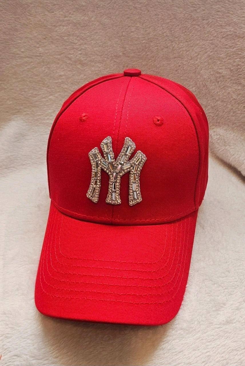 Stylish red fashion cap with shiny rhinestone design - Corona, New York - FleaMarketBay