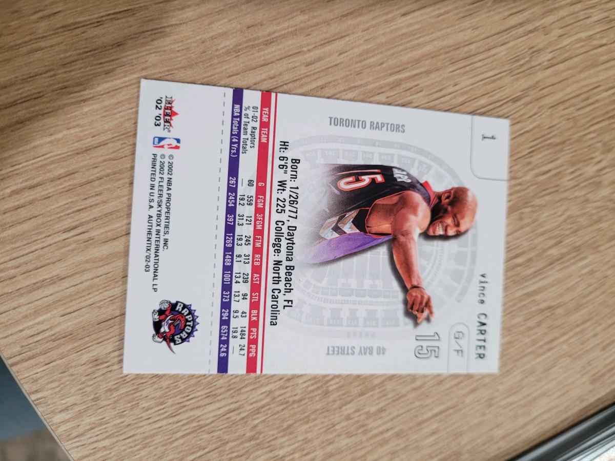 2002 Fleer Vince Carter Card - Easton, Pennsylvania - FleaMarketBay