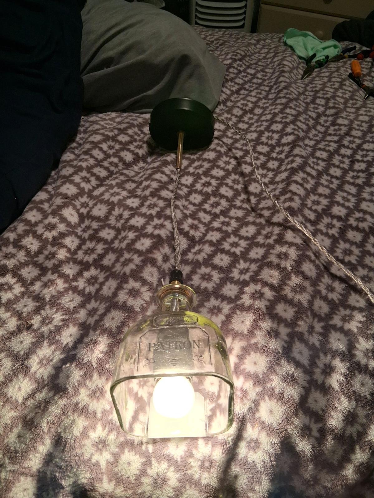 Patron tequila bottle hanging light pendent - Chino, California - FleaMarketBay