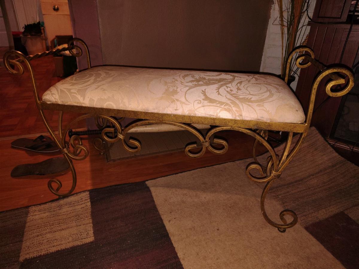 antique wrought iron vanity bench - Greenville, South Carolina - FleaMarketBay