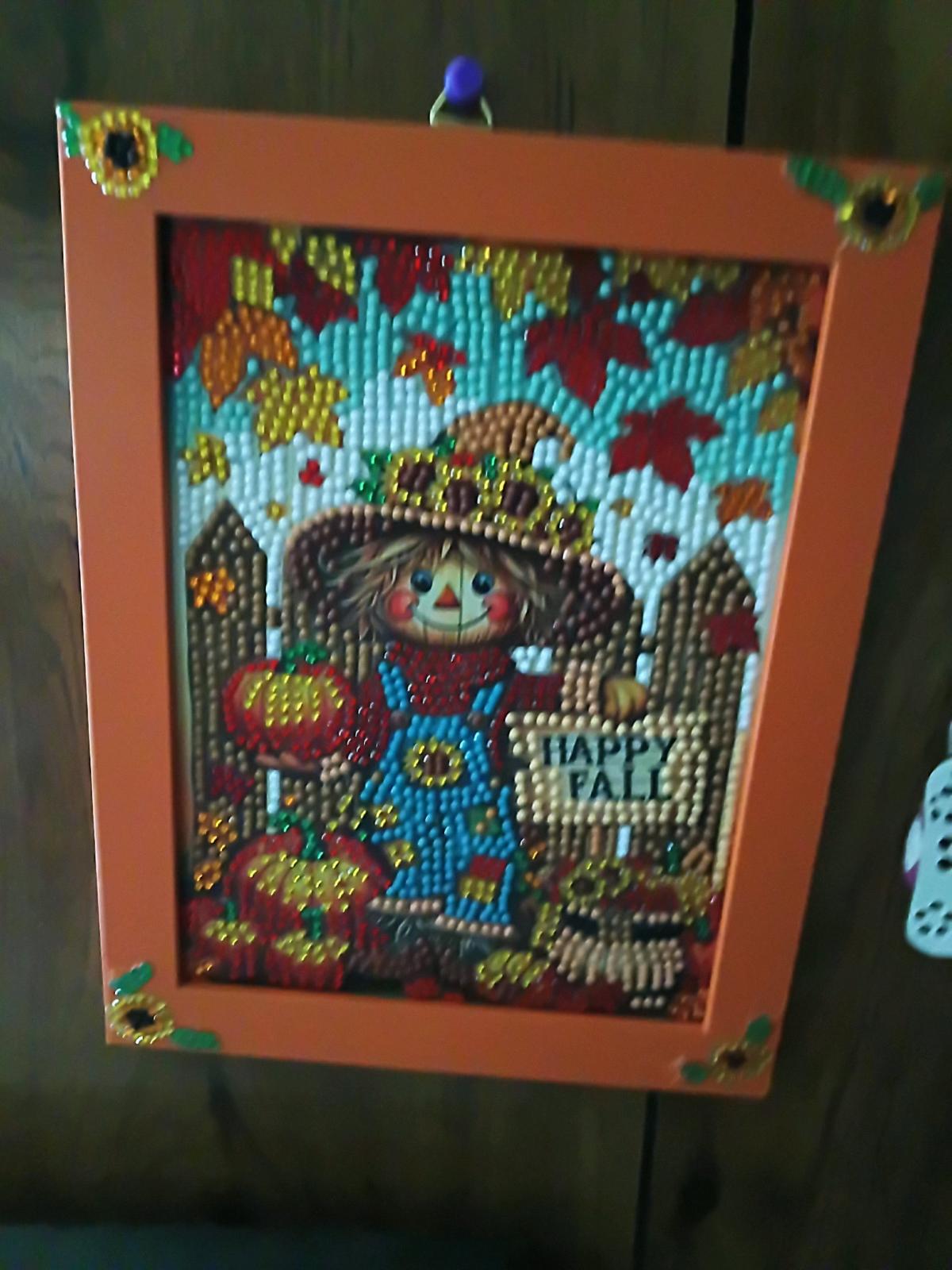scarecrow fall diamond art in frame completed - Meridian, Mississippi - FleaMarketBay