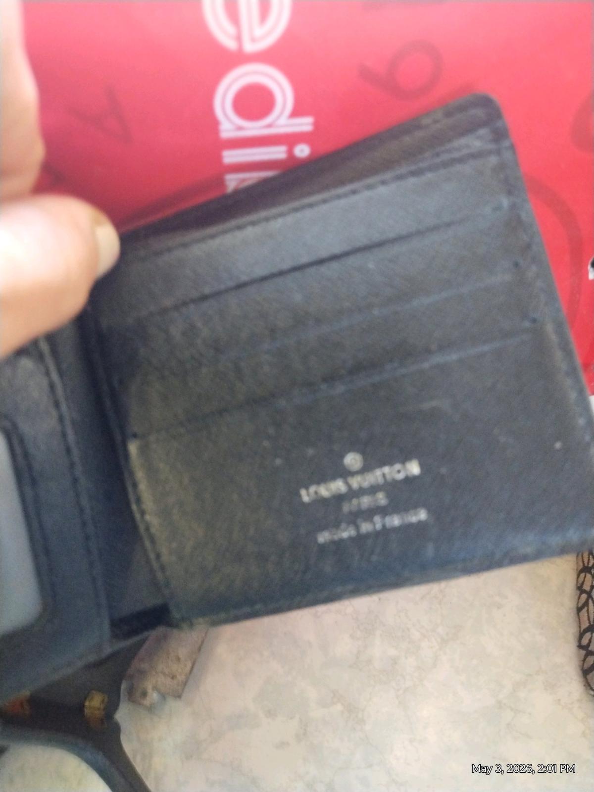 Black Epi Leather Card Photo ID Holder - Arlington, Texas - FleaMarketBay