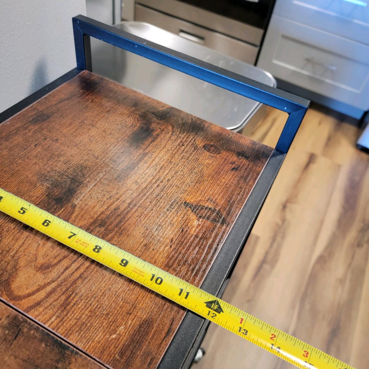 Walnut Steel Shelves on Wheels for Kitchen Dining Living - Rockford, Illinois - FleaMarketBay