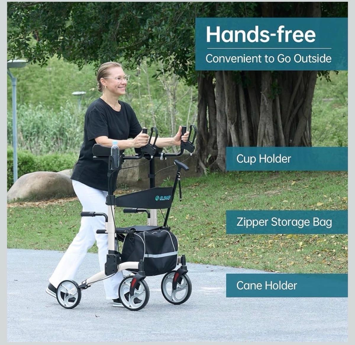 ELENKER Upright Walker Stand Up Folding Rollator Walker with - El Monte, California - FleaMarketBay