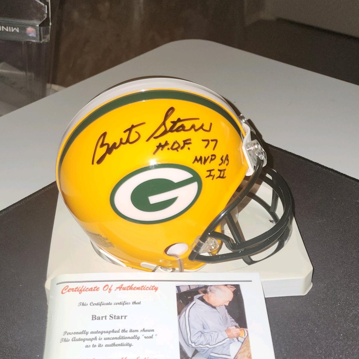 Bart Starr SB I and II MVP autographed mini helmet - Tulsa, Oklahoma - FleaMarketBay