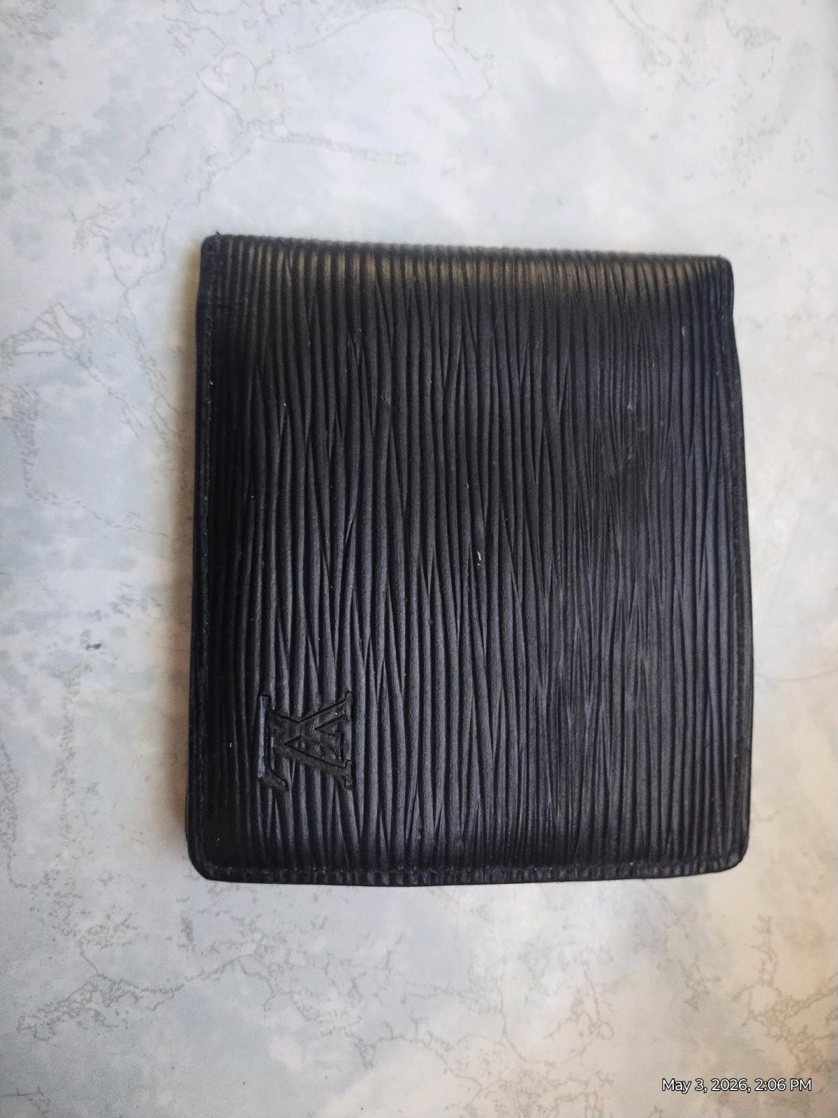 Black Epi Leather Card Photo ID Holder - Arlington, Texas - FleaMarketBay