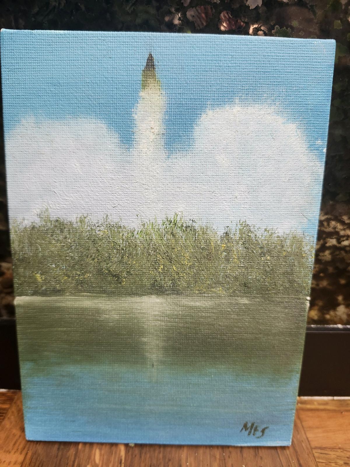 Rocket Launch Oil Painting Original Space Art NASA Inspired - Titusville, Florida - FleaMarketBay
