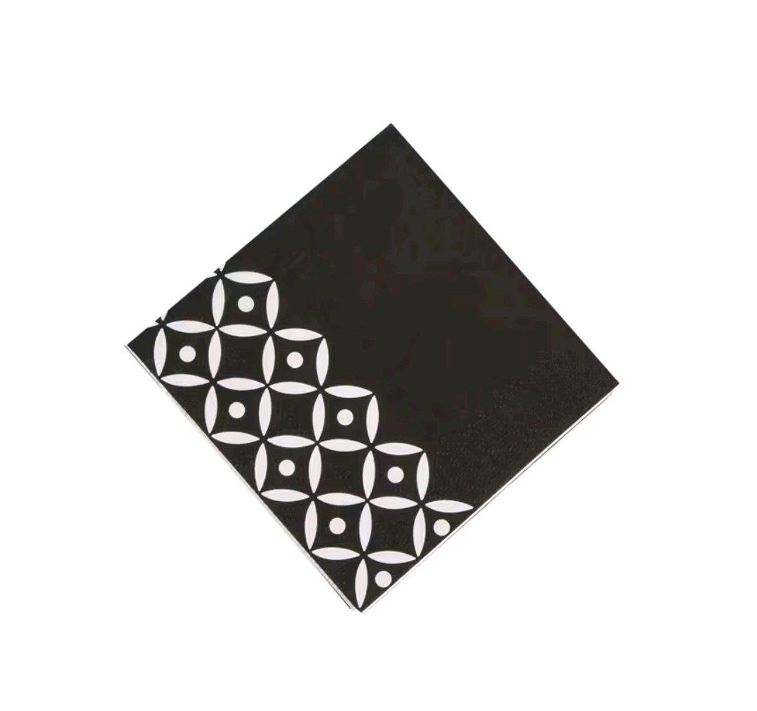 Black Geometric Beverage Paper Napkins - Angleton, Texas - FleaMarketBay