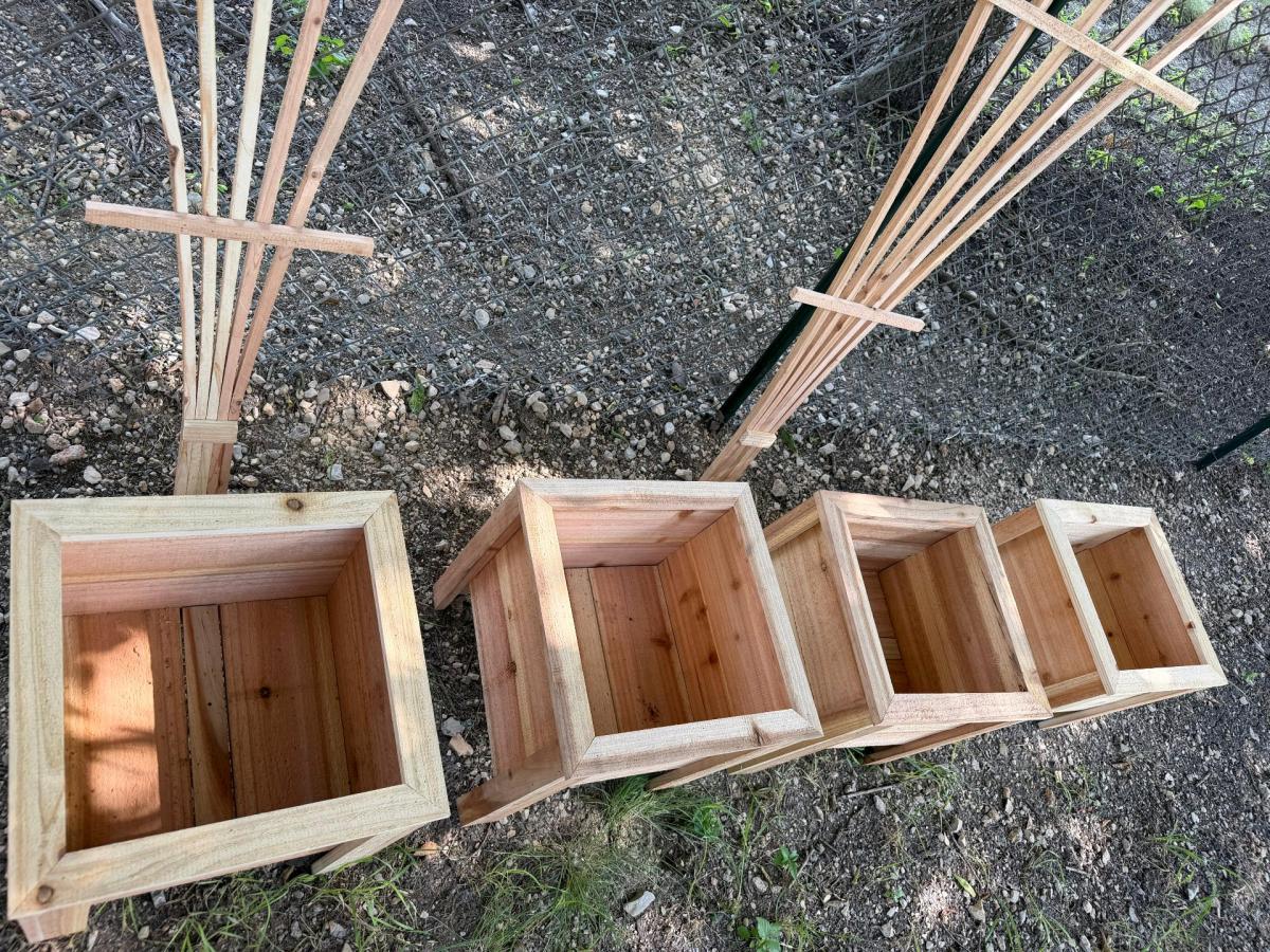 Fan garden trellis for climbing plants and cedar plan - Seguin, Texas - FleaMarketBay