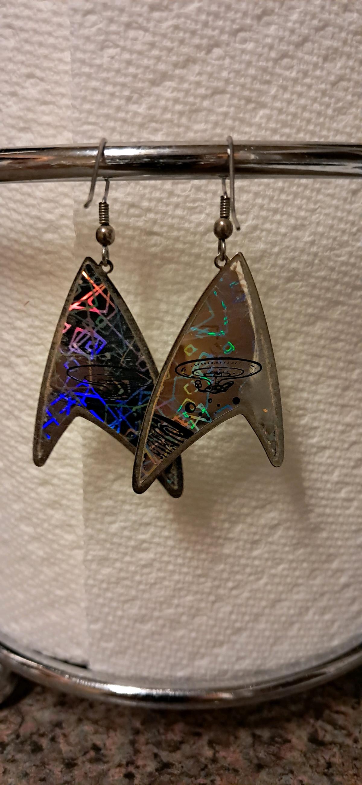 These are vintage 1990s AH Prismatic Star Trek earrings feat - Spartanburg, South Carolina - FleaMarketBay