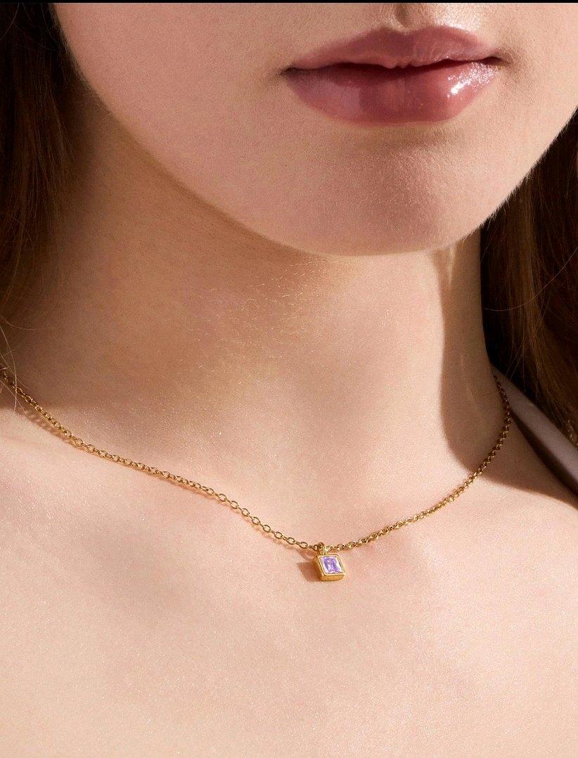 Amethyst Necklace In Gold - Angleton, Texas - FleaMarketBay