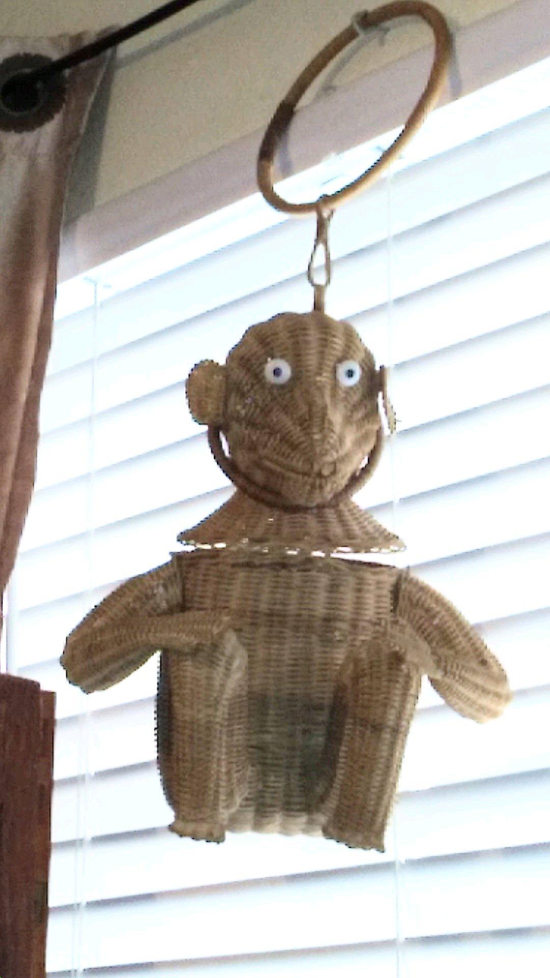 whimsical vintage hanging basket in shape of monkey like new - Tulsa, Oklahoma - FleaMarketBay