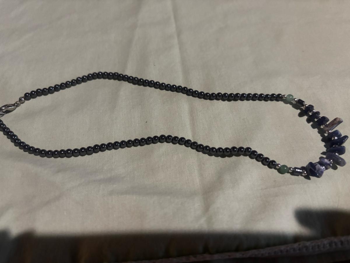 steel necklace with multicolored stones - Glade Valley, North Carolina - FleaMarketBay