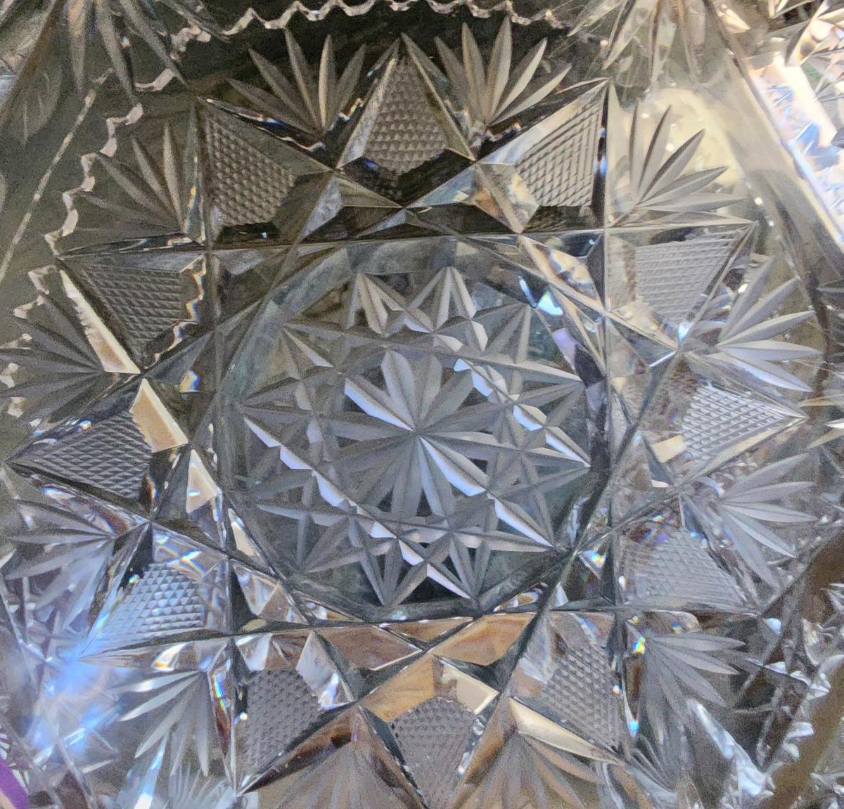 ABP Hand Cut Crystal Fruit Bowl w Stars and Pears - Englewood, Colorado - FleaMarketBay
