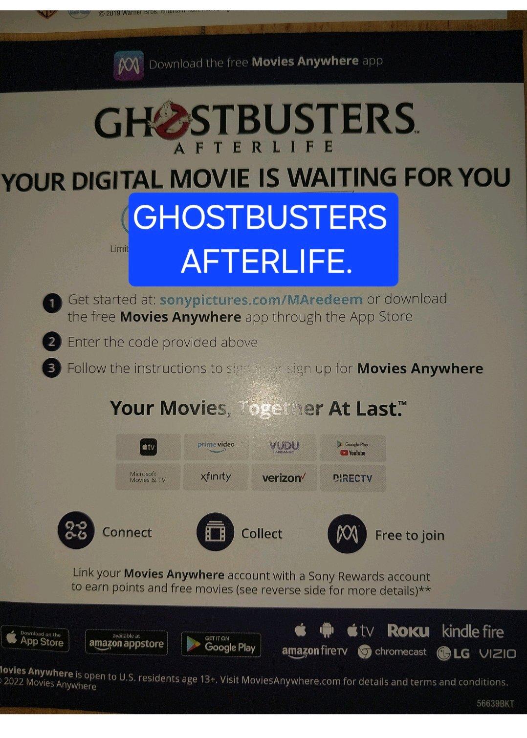 Ghostbusters AFTERLIFE digital movie - Alto, Michigan - FleaMarketBay