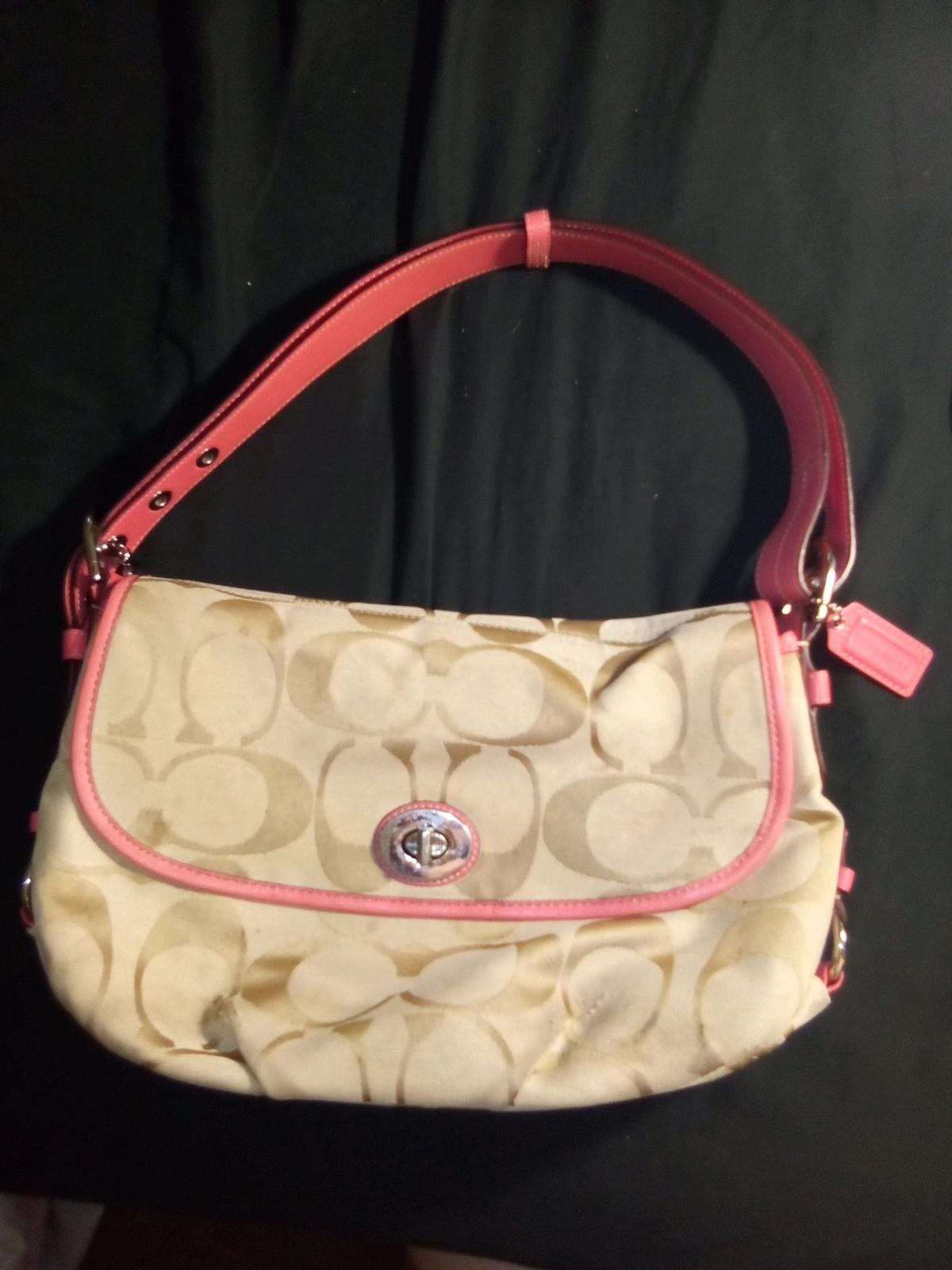 ladies Coach pink and tan purse - Sugar Land, Texas - FleaMarketBay