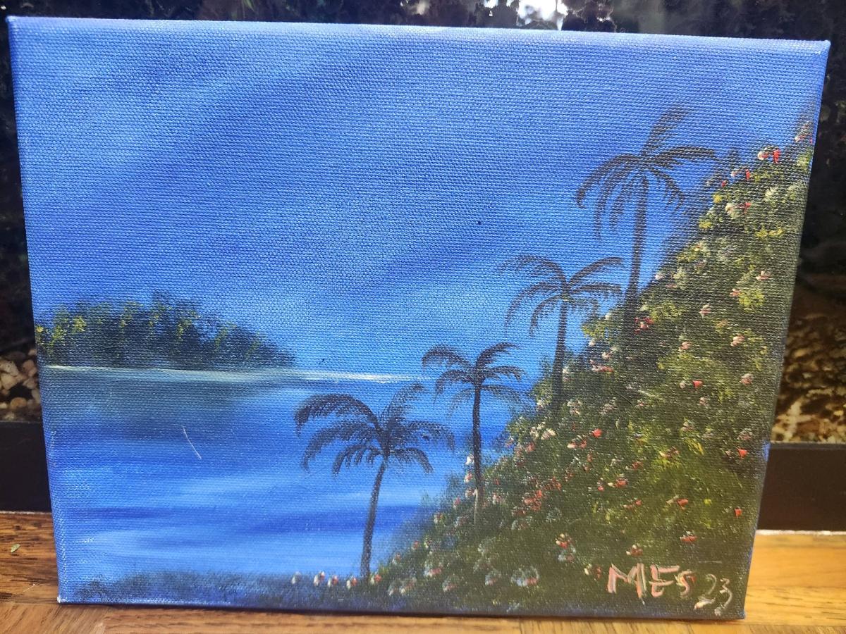 Serene Florida Lagoon Original Oil painting on 8x10 canvas - Titusville, Florida - FleaMarketBay