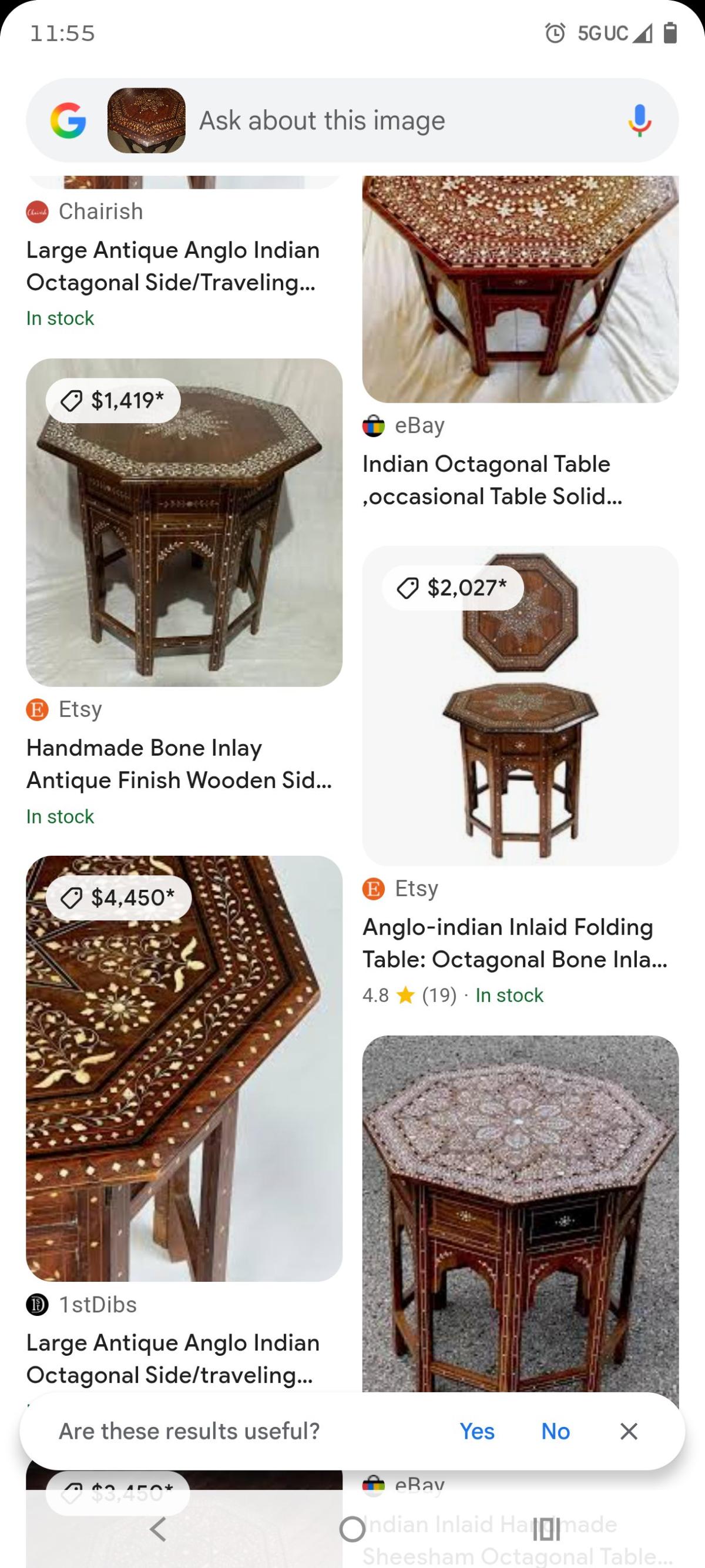 18th to 19th century octagon bone inlay table - Altamonte Springs, Florida - FleaMarketBay