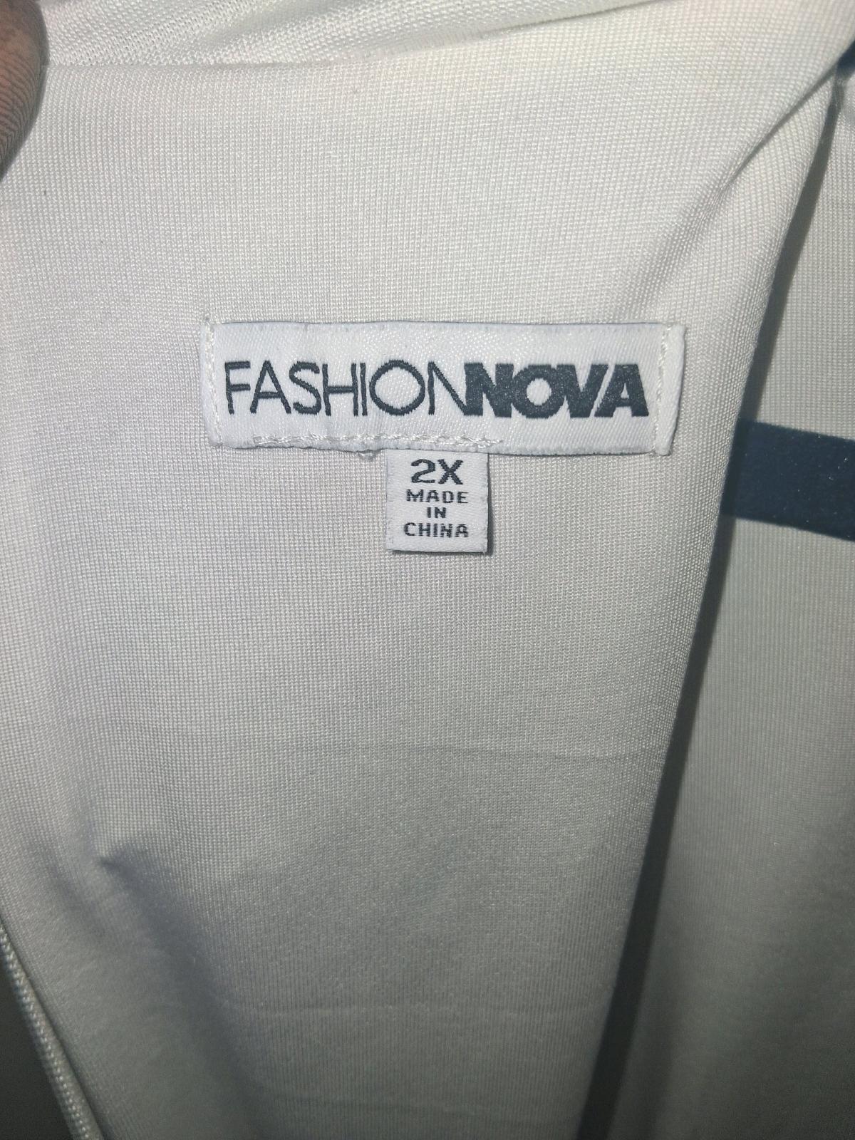 Fashion Nova Short Sleeve White Sequin Body Con Dress - Anaheim, California - FleaMarketBay