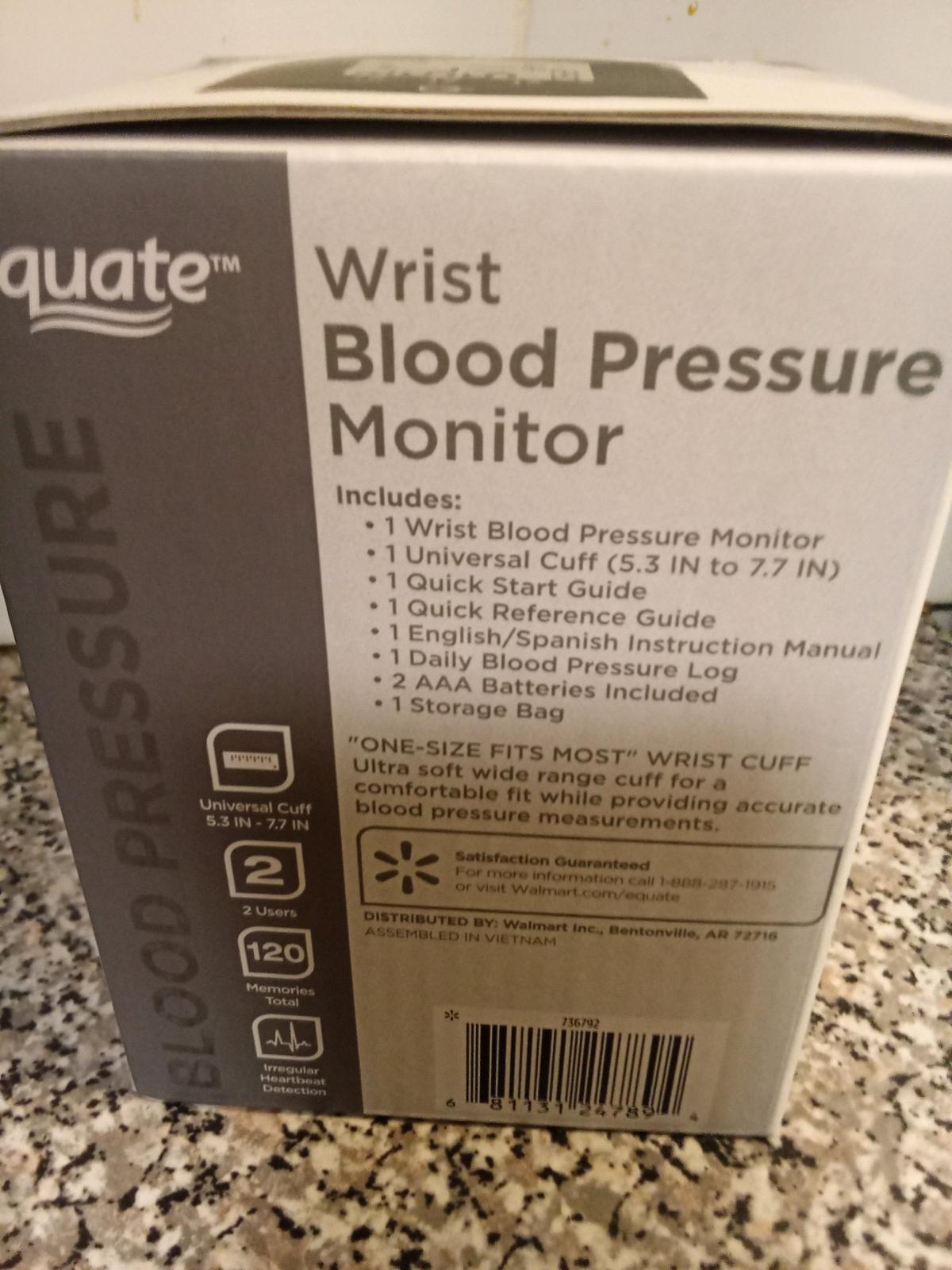Equate wrist blood pressure monitor brand new never opened - Philadelphia, Pennsylvania - FleaMarketBay