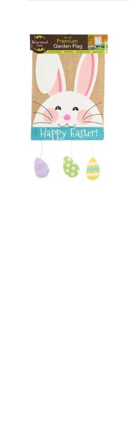 Briarwood Lane 125x18 Happy Easter Bunny Burlap Garden Flag - Angleton, Texas - FleaMarketBay