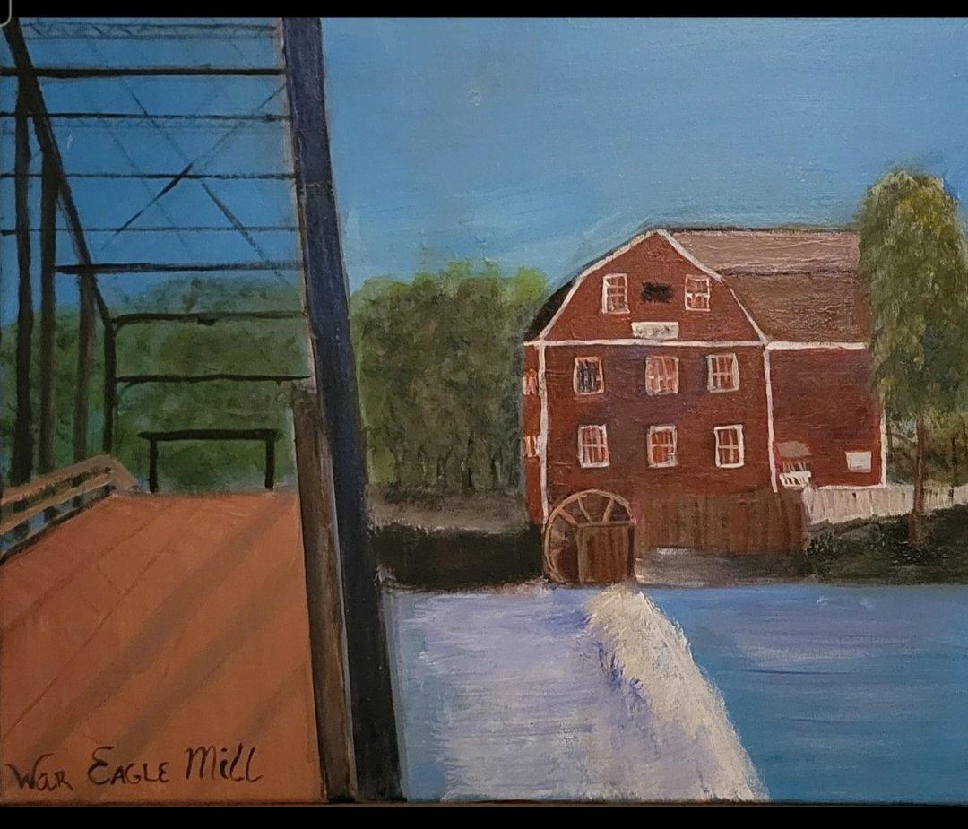 War Eagle Mill acrylic painting - Springdale, Arkansas - FleaMarketBay
