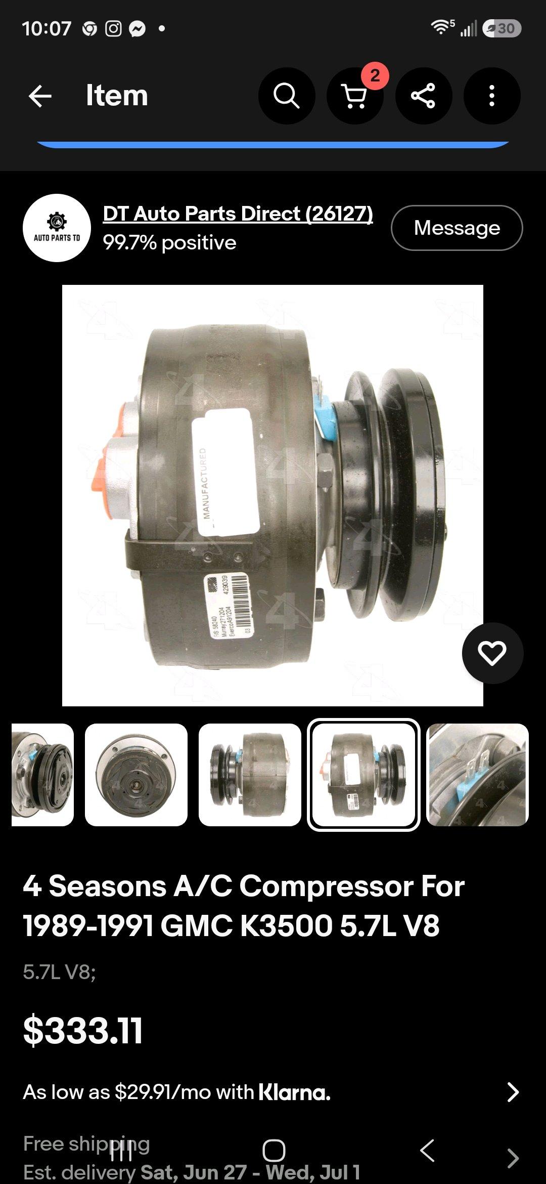 brand new ac compressor in box - Clovis, California - FleaMarketBay