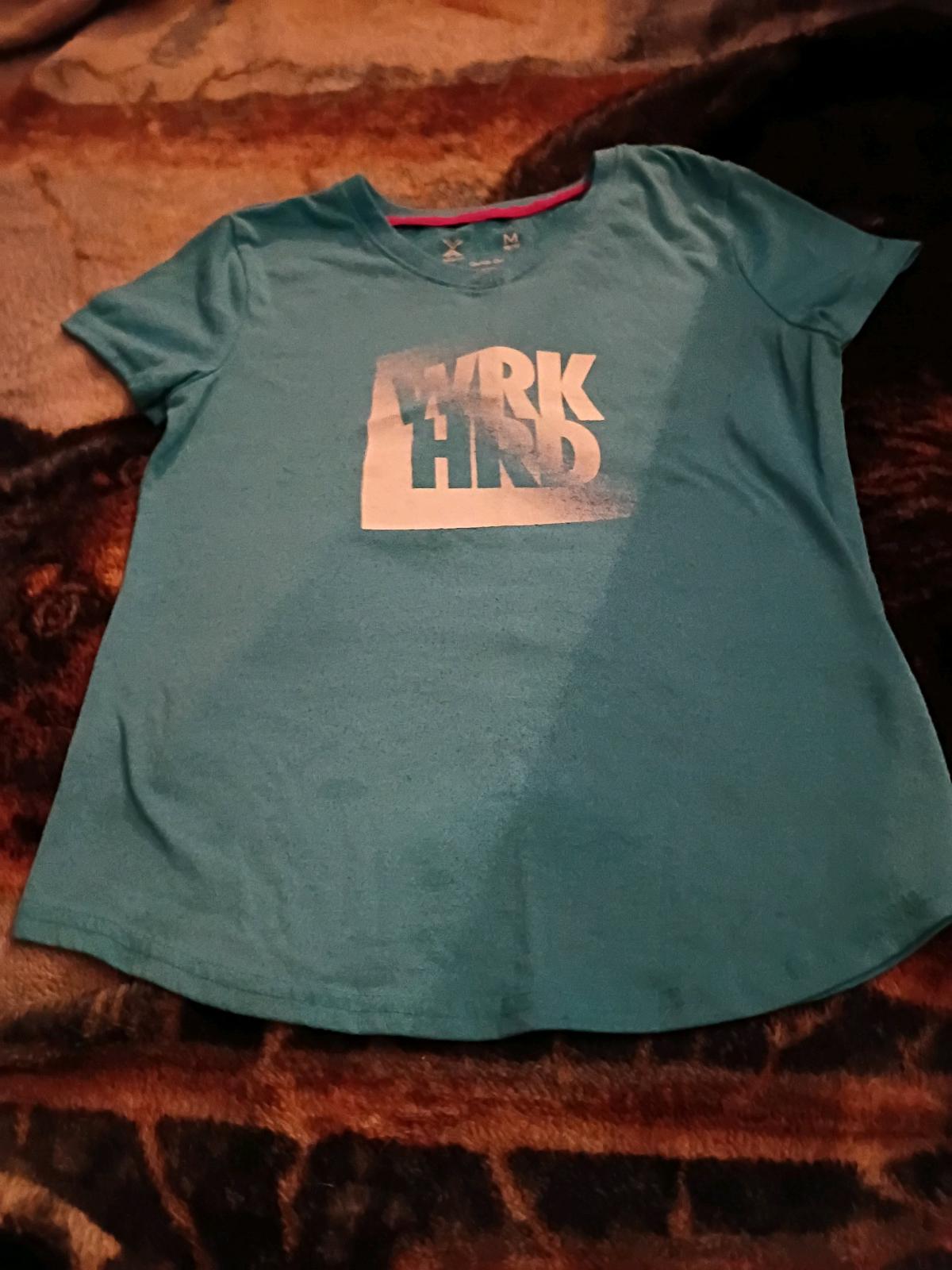 tshirt by exersion size 10 12 blue and white - Duluth, Minnesota - FleaMarketBay