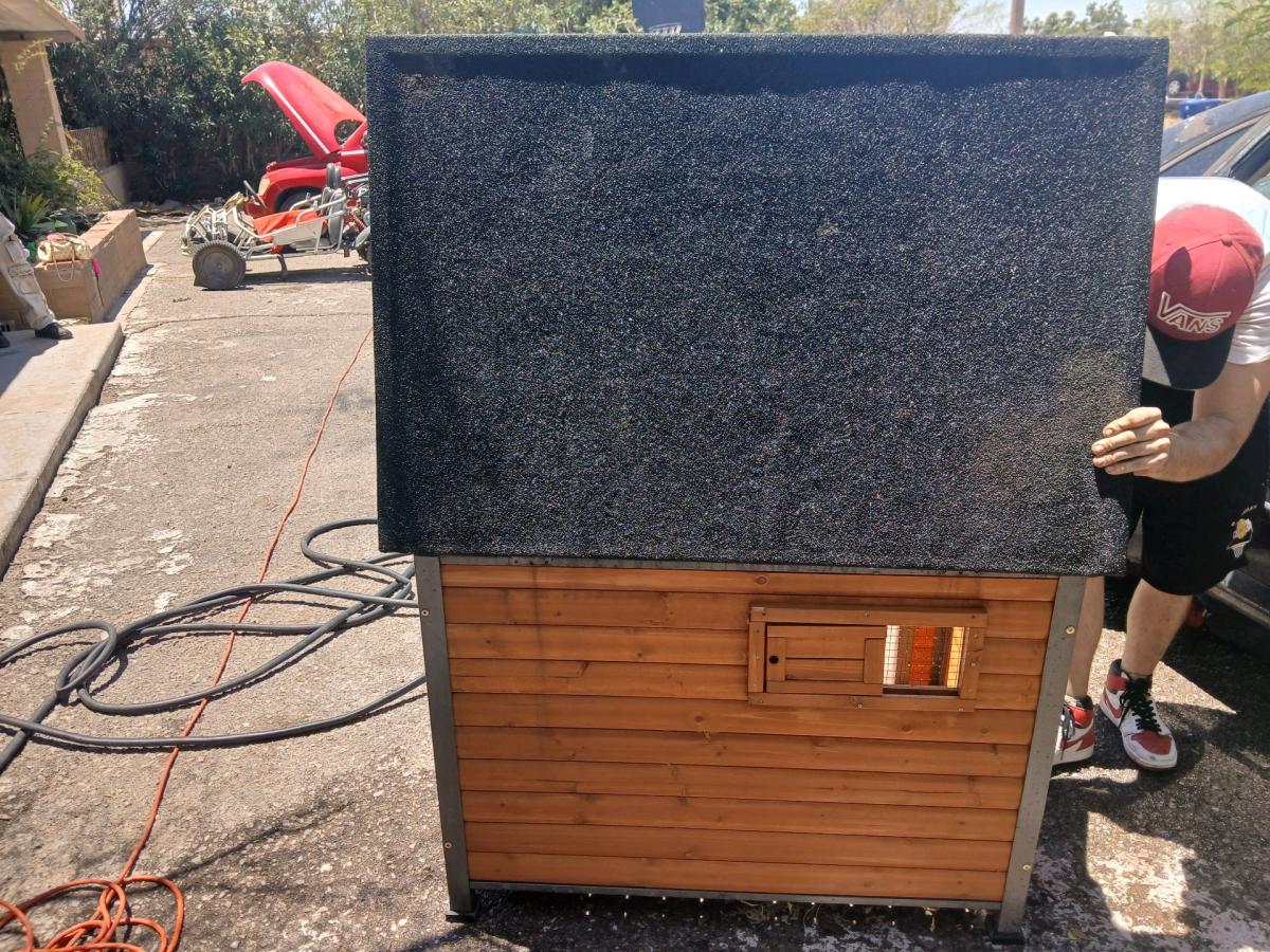 Wooden Outdoor Dog House with Metal frame - Tucson, Arizona - FleaMarketBay