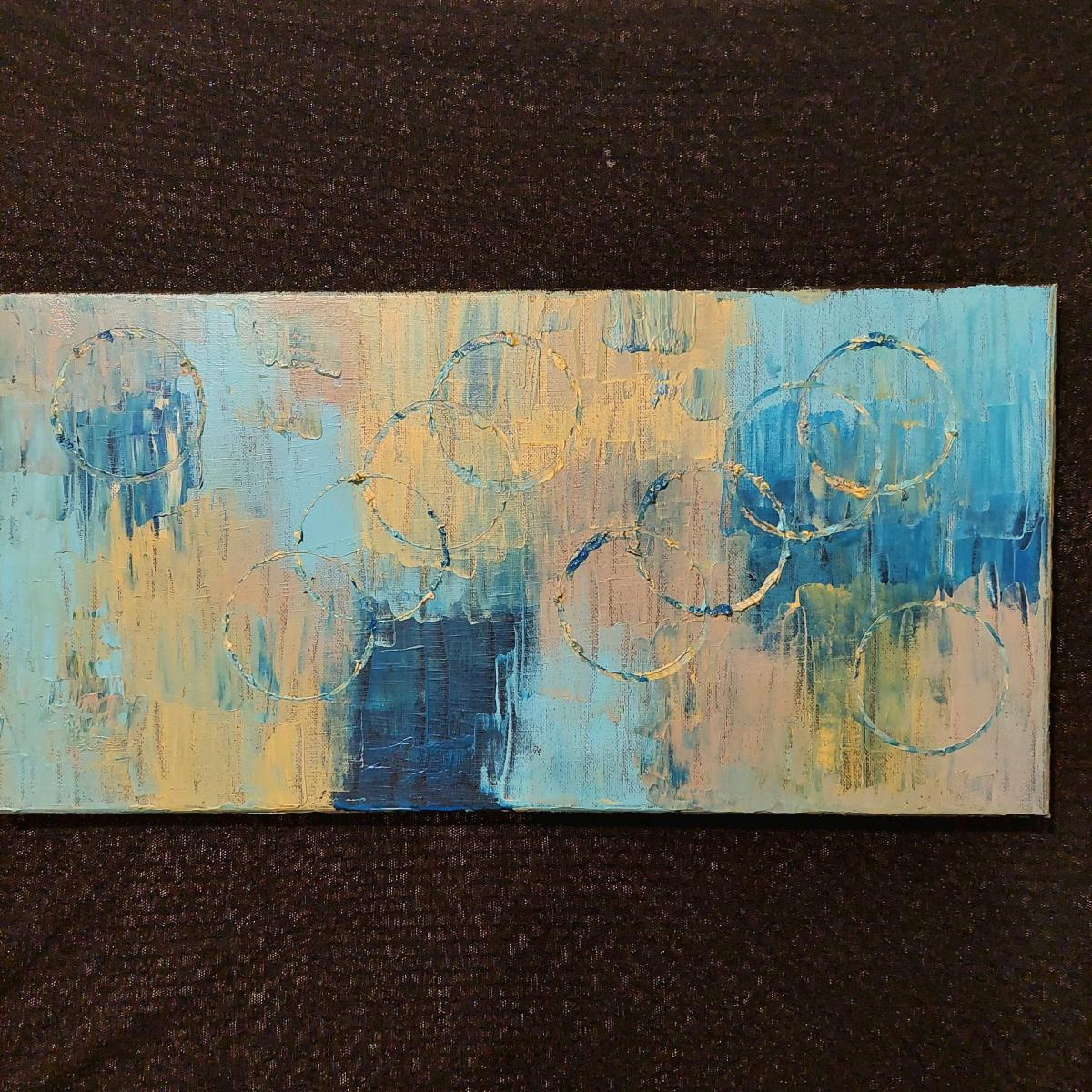 abstract painting blue and tan - Hillsboro, Oregon - FleaMarketBay