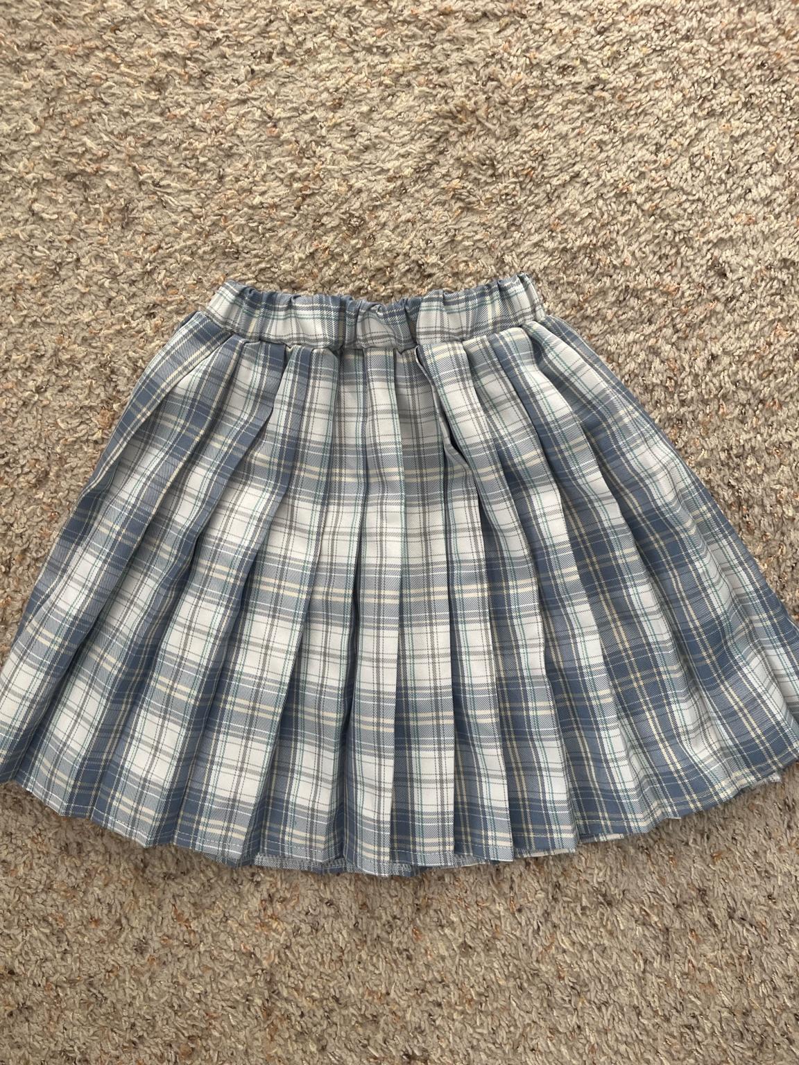 Blue Plaid Pleated Mini Skirt with BuiltIn Shorts  Academia - Elk Grove, California - FleaMarketBay