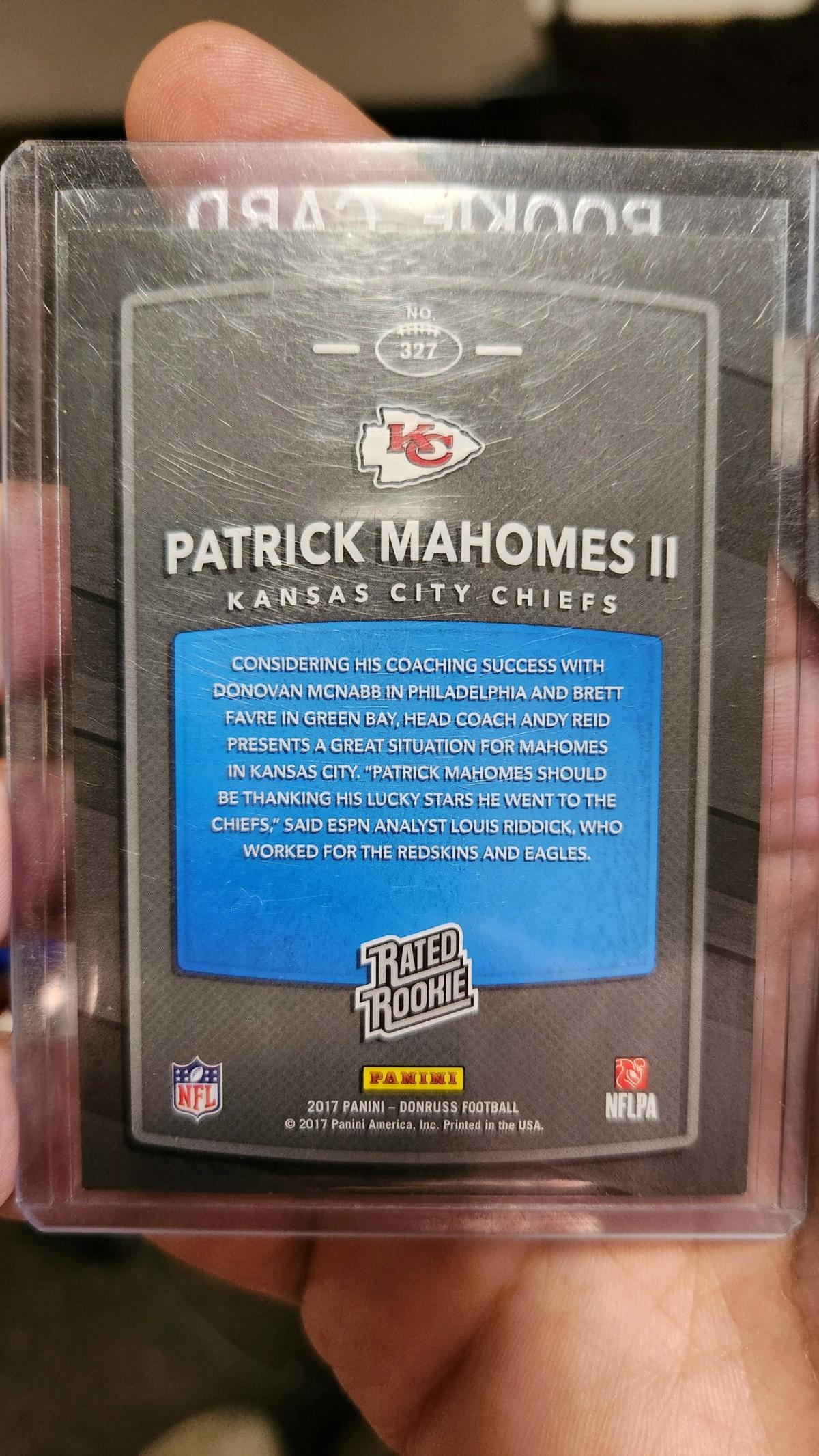 Patrick Mahomes rated rookie card - Kansas City, Missouri - FleaMarketBay