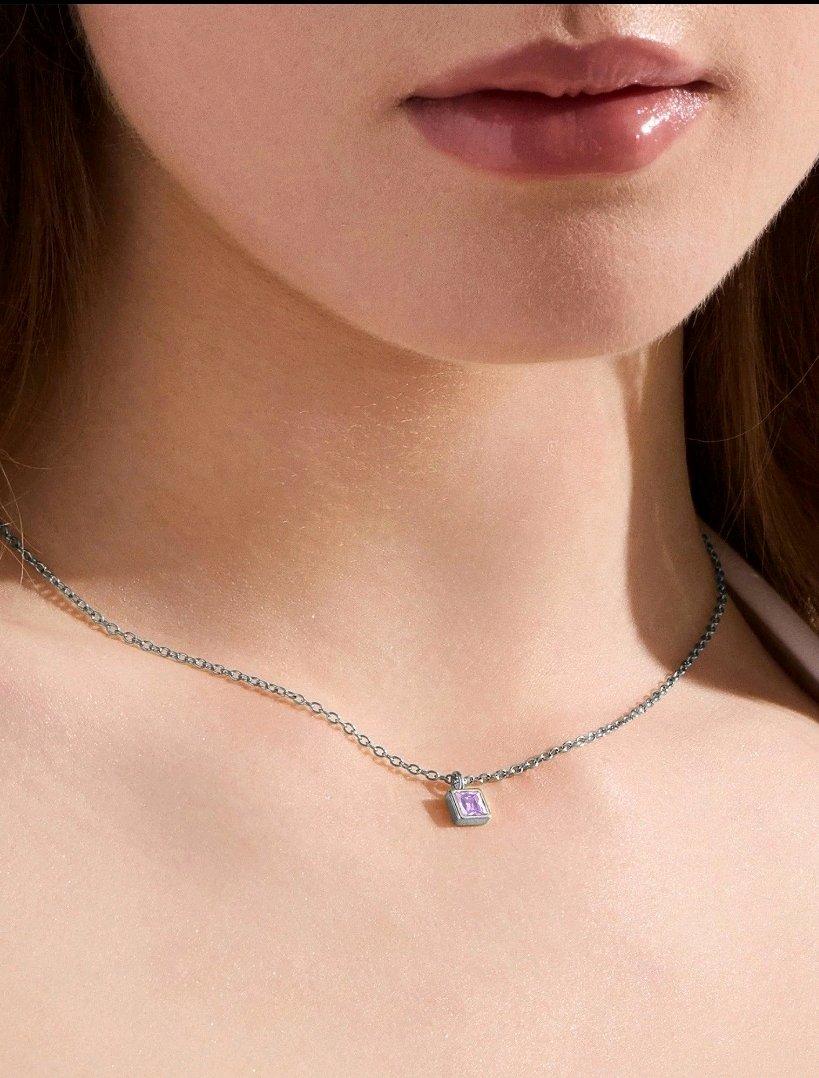 Amethyst Necklace In Silver - Angleton, Texas - FleaMarketBay